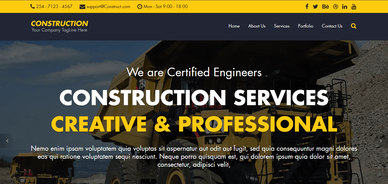 Website design project for construction